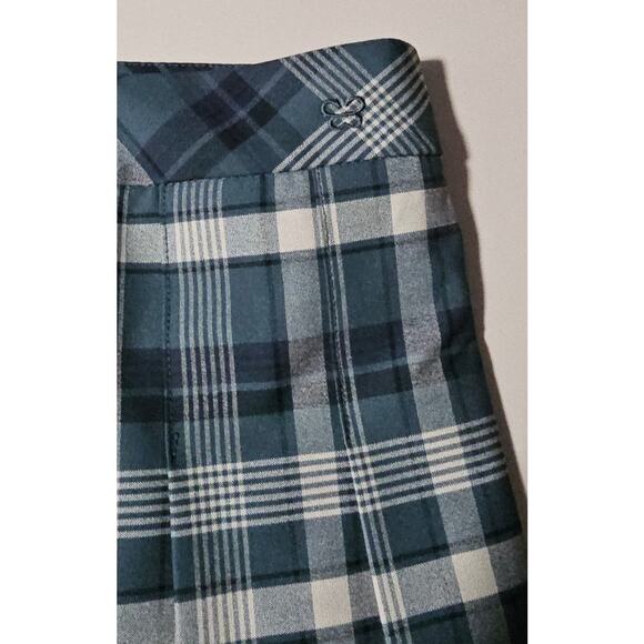 NWT Aritzia Sunday Best Women's Plaid Olive Green Pleated Midi Skirt 8 - Picture 11 of 14